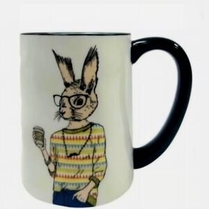 BNWOT Hipster Rabbit Coffee Or Tea Mugs  17.5 oz/518 ml by Signature Housewares
